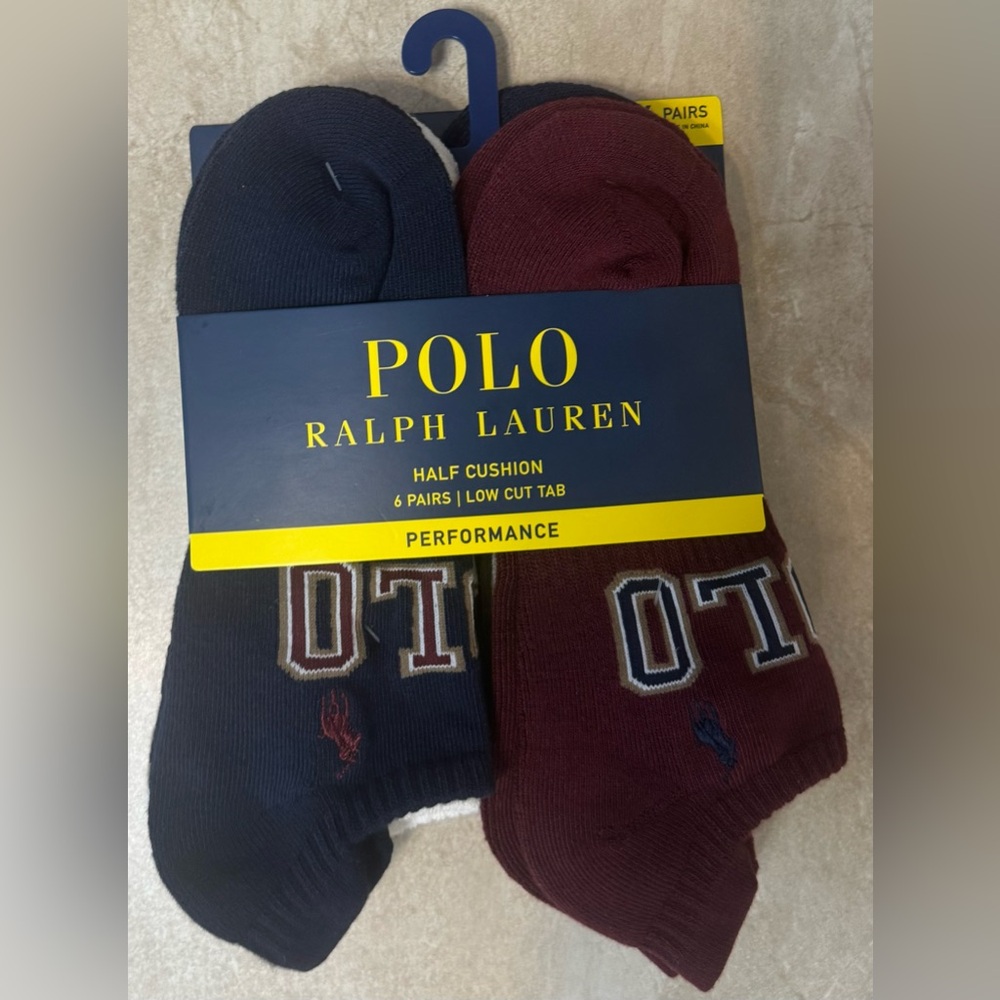 Polo Ralph Lauren Varsity Logo Low Cut Socks - Picture 5 of 11